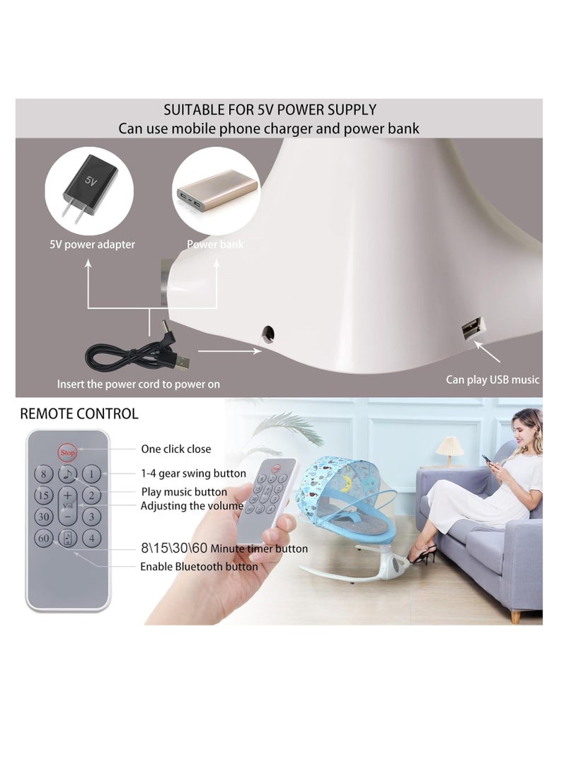 Electric Baby Swing Multifunctional Baby Cridle with Remote Control for 0-18 Months Newborn, Infant, Toddler Portable Baby Rocking Chair with Mosquito Net for Indoor Outdoor (Blue)