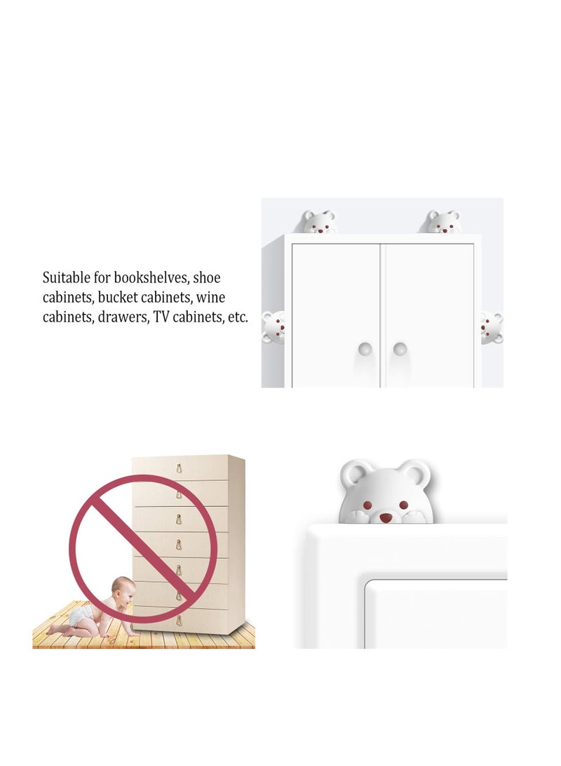 Cabinet Wall Anchors Protect, 2 Pcs Child Safety Cabinet Locks, Baby Proofing Upgraded Design, Protect Toddler And Pet From Falling Furniture, For Cabinets Drawers Fridge, Easy Installation