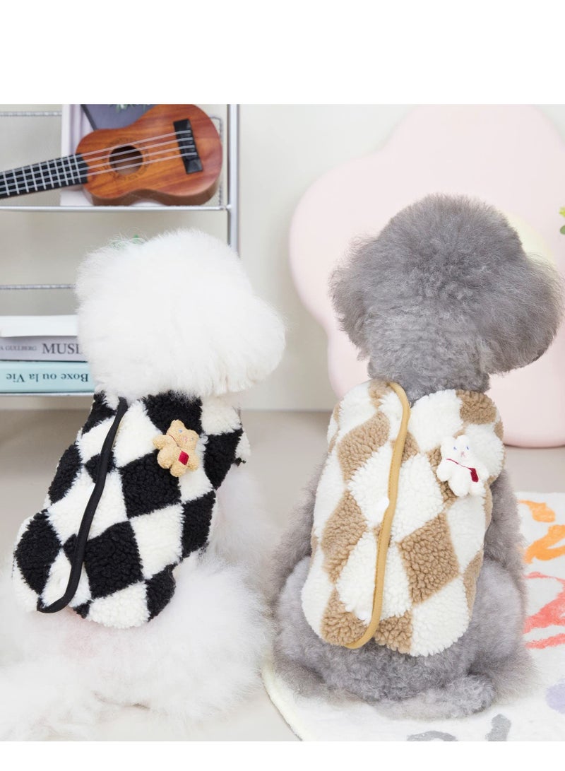 Cute Dog Coat For Winter,Super Soft Dog Winter Warm Coat, Pet Sweatshirt Jacket for Cold Wheather for Small Medium Dog Cat Clothes Apparel (Black,M )