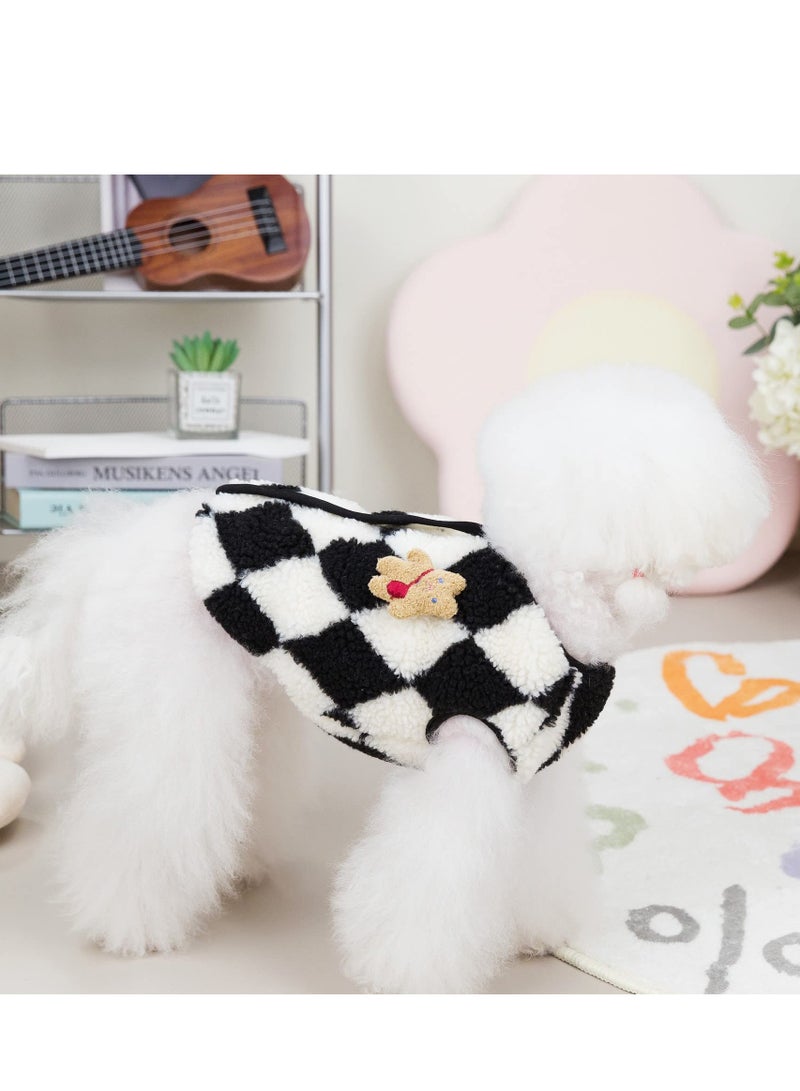 Cute Dog Coat For Winter,Super Soft Dog Winter Warm Coat, Pet Sweatshirt Jacket for Cold Wheather for Small Medium Dog Cat Clothes Apparel (Black,M )