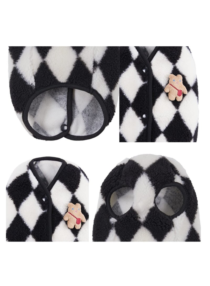 Cute Dog Coat For Winter,Super Soft Dog Winter Warm Coat, Pet Sweatshirt Jacket for Cold Wheather for Small Medium Dog Cat Clothes Apparel (Black,M )