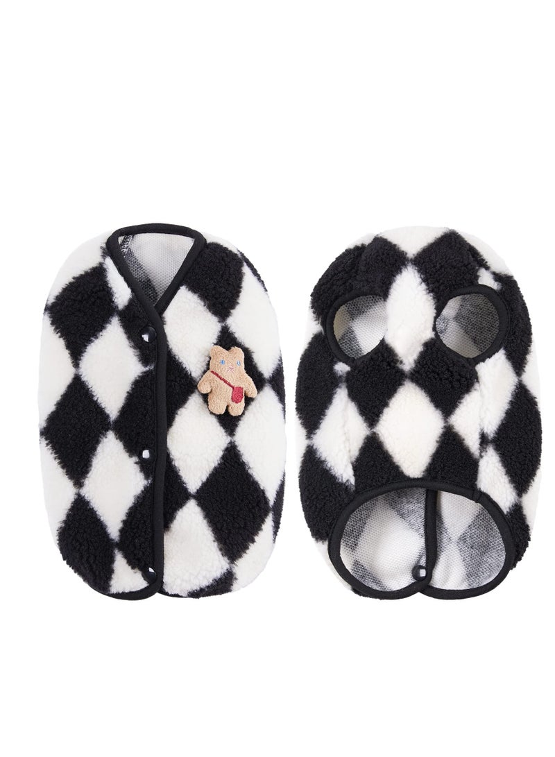 Cute Dog Coat For Winter,Super Soft Dog Winter Warm Coat, Pet Sweatshirt Jacket for Cold Wheather for Small Medium Dog Cat Clothes Apparel (Black,M )