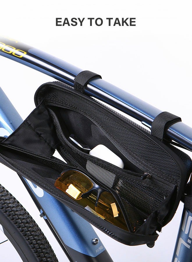 Bike Frame Bag Waterproof, Triangle Bike Bag,Hard Shell Bike Storage Tool Bag,Top Tube Bag Under Seat for Road Mountain Cycling