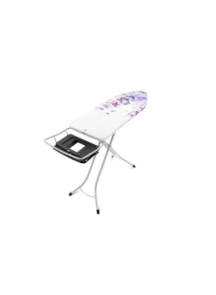 Enmac Black Ironing Board, Heat Resistant Iron Board with Steam Iron Rest, Foldable Ironing Stand With dork Gray Color structure 110 x 34 cm