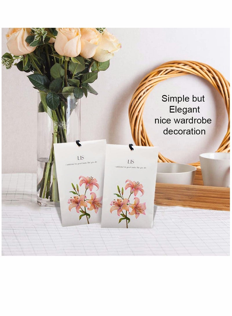 Lily Sachet 1Box 12Pcs Lily Dried Flower Bag Scent Sachet Drawer Freshener Lily Closet Air Freshener Scented Drawer Deodorizer Freshener for Drawers Closet Home Car Fragrance Product