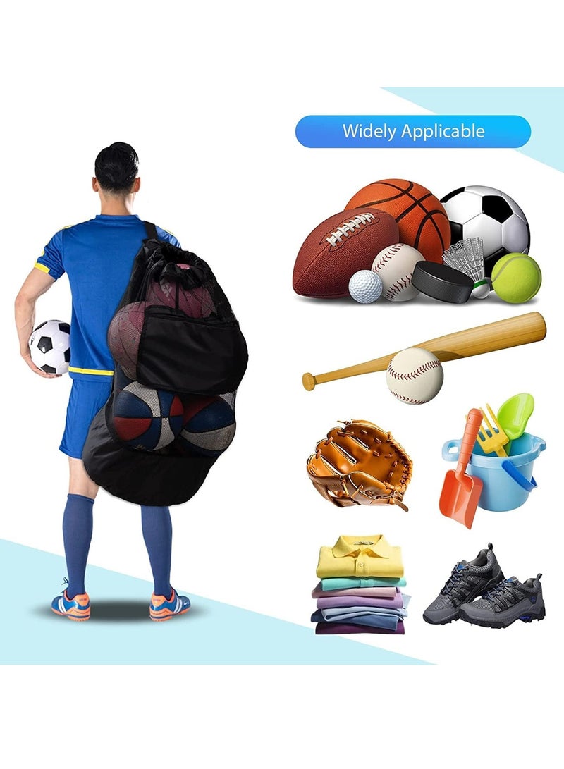 Mesh Bag for Ball, Waterproof Extra Large Duffel Bag Heavy Duty Net Ball Shoulder Bag, Durable Mesh Drawstring Bag Gym Sports Equipment Bag Large Mesh Net Bag