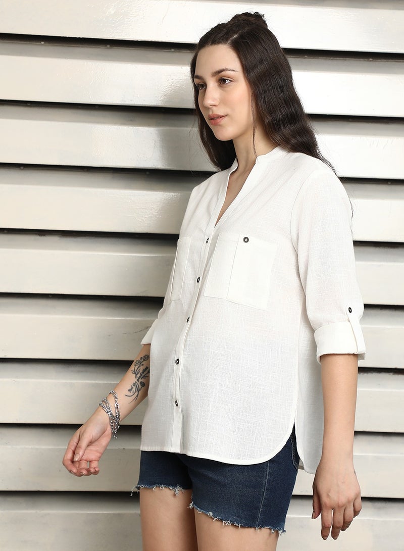 Off White Lace Detail Top for Women, Casual and Stylish