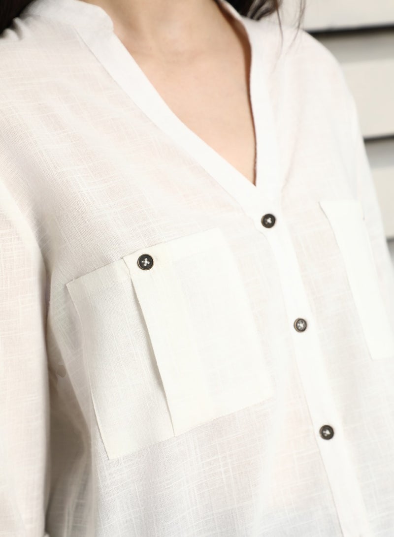 Off White Lace Detail Top for Women, Casual and Stylish