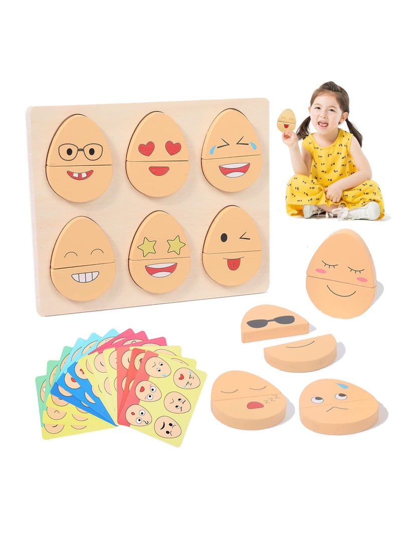 Montessori Toys for 2-6 Year Old,Toddlers Wooden Expressions 32 in 1 Preschool Kids Wood Gifts,Autism Sensory Educational Toys for Boys Girls Age 3-5, Stocking Stuffers for Kids