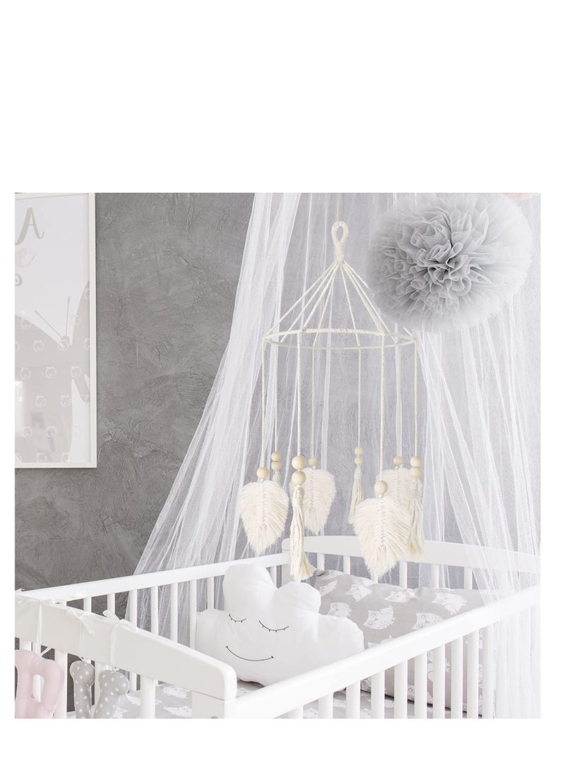 Boho Crib Mobile,Neutral Baby Crib Mobile,Baby Mobile for Crib,Boho Nursery Decor,Handmade Baby Mobile,Baby Ceiling Mobile Baby Nursery Decoration