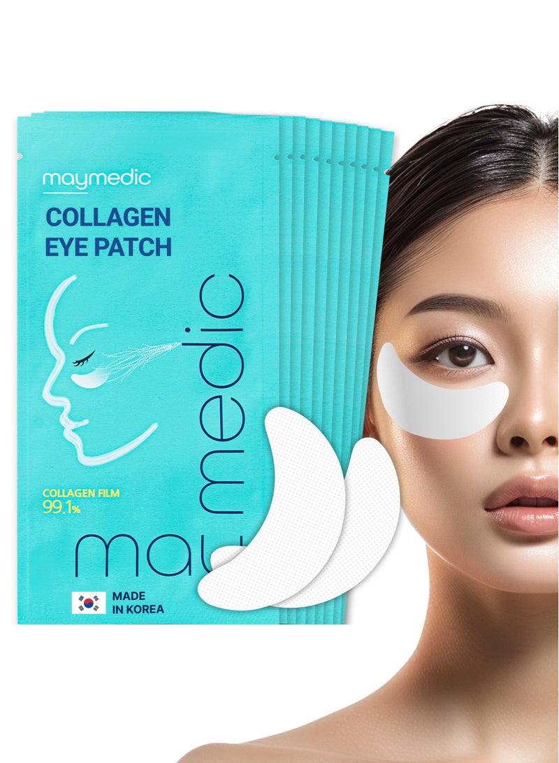 Collagen Eye Mask Patches 10 pcs - Film Mask Sheets Korean Skincare 60 ml - Puffy Eyes, Dark Circles, Eye Bags Treatment For Women