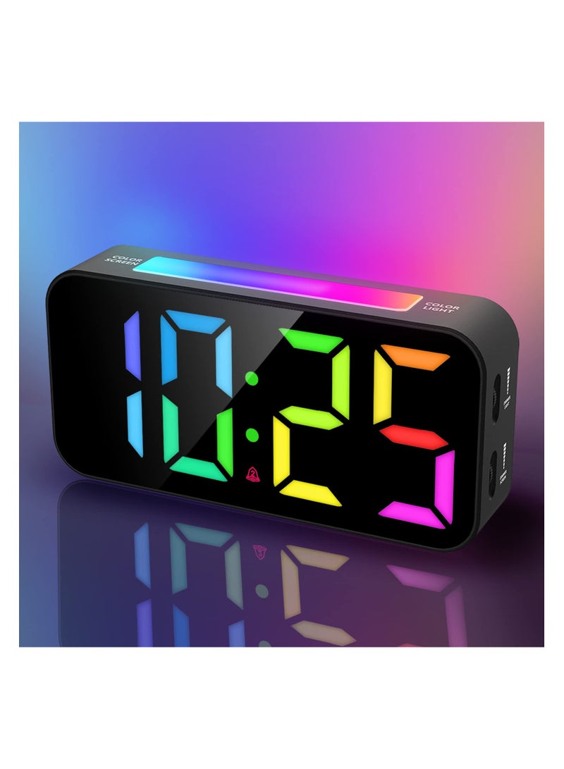 Digital Alarm Clock with Night Light, Alarm Clocks Bedside, Large LED Display, Full Range Brightness, Snooze, 12/24H, Loud Alarm Clocks for Heavy Sleepers, Bedside Alarm Clock for Kids, Seniors
