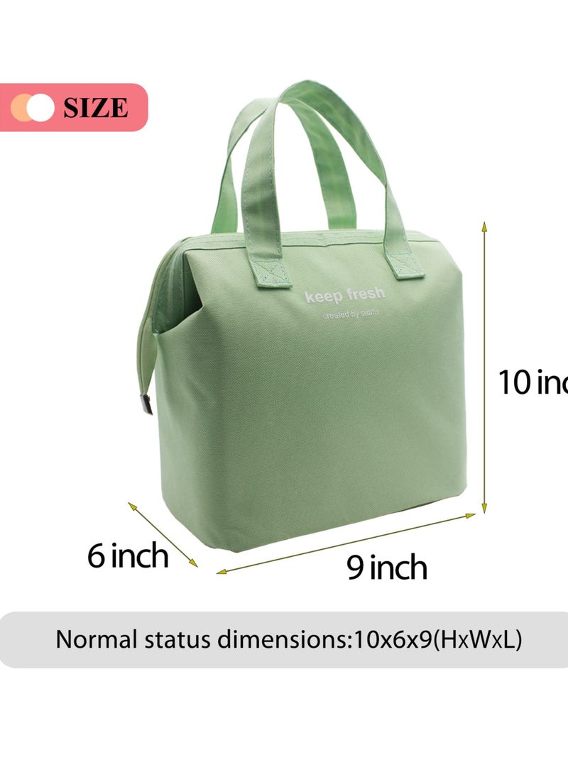 Lunch Bag Bento Bag, Thickened Thermal Insulation Refrigerated Bento Tote Bag, Lunch Box Carrying Bag for Students Ladies Men Picnic Work Outdoor Light Green