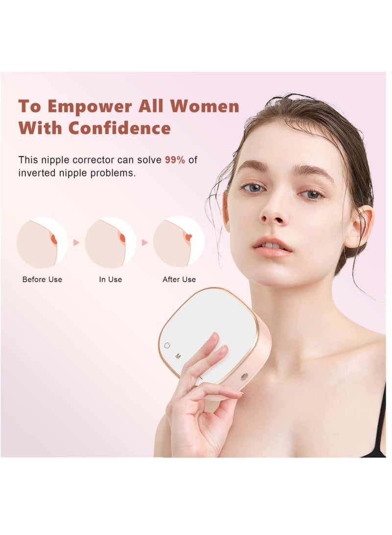 Electric Inverted Nipple Corrector, Portable Niplette Correct Flat and Inverted Nipples with Ease to Help Breastfeeding, Inverted Nipple Puller, Nipple Massage, Sunken and Short Nipples