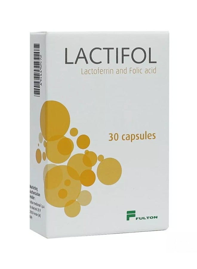 Lactifol Lactoferrin and Folic Acid 30 Capsules: Nutrient Support for Deficiency and Increased Need