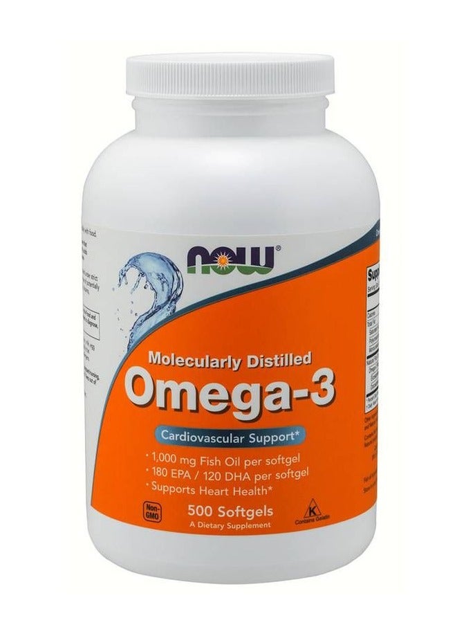 Now Molecularly Distilled 1000mg Omega 3, Pack of 500