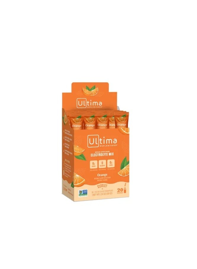 Broad Spectrum Electrolyte Mix Orange hydrate happily 20 stick packs