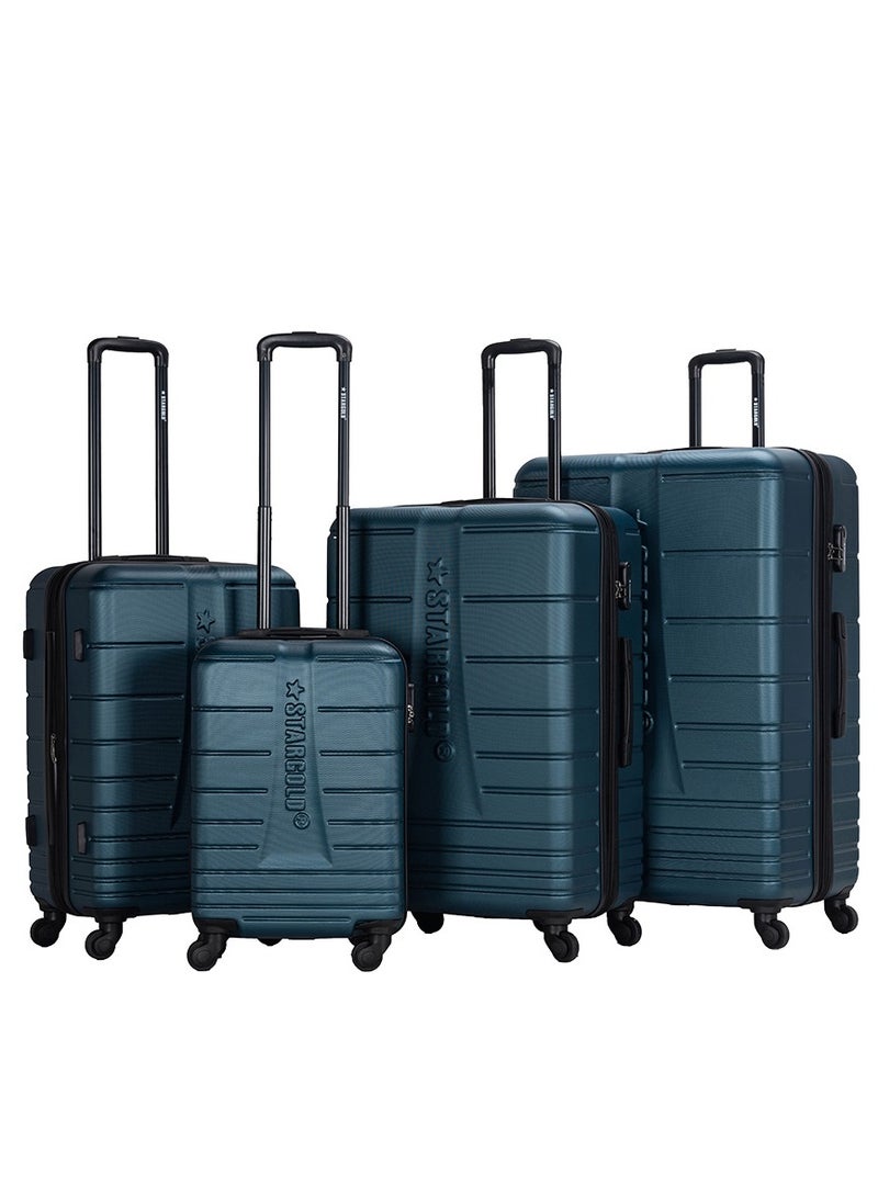 4 Pack Of Hardside Spinner Number Locked Luggage Trolley