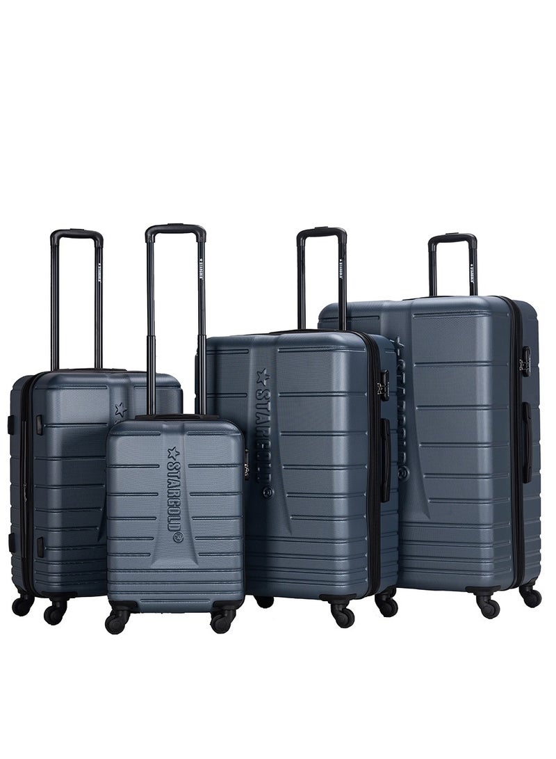 4 Pack Of Hardside Spinner Number Locked Luggage Trolley