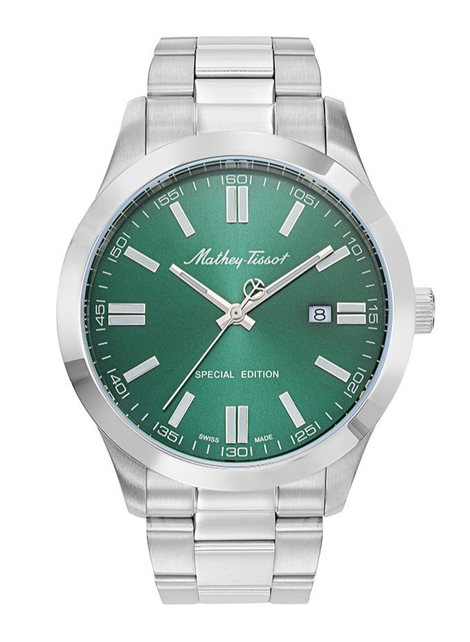 Mathey-Tissot Swiss Made Special Edition Analog Green Dial Men's Watch - H455VE