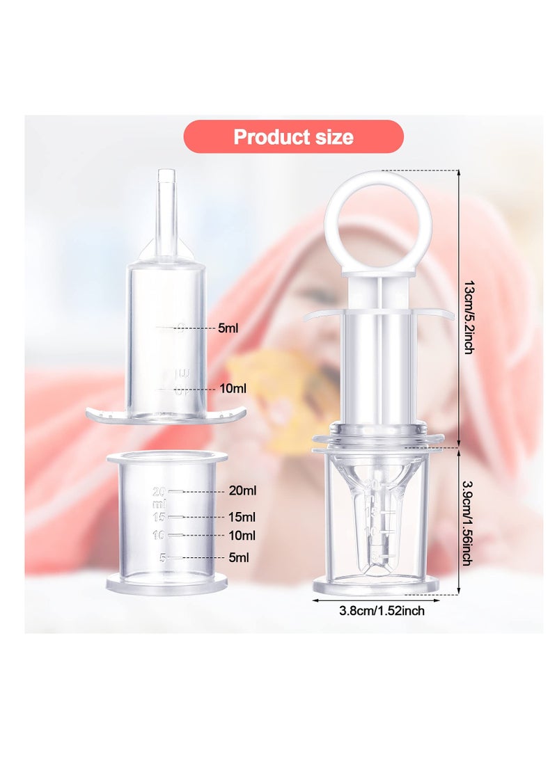 3 Pieces Baby Oral Feeding Syringe Baby Feeder Dispenser Syringe Dropper Feeder Infant Feeding Utensils with Nipple Pacifier for Feeding Medicine Water Juice Suitable for Infants Newborns (White)