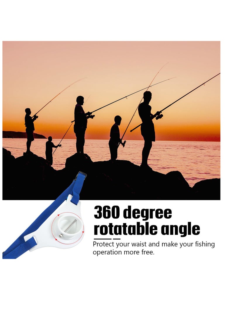 Fishing Belt Waist Rod Holder, 2 Pcs Offshore Stand Up Fighting Harness for Men & Women, Fishing Rod Belt, Fishing Rod Holder, ABS Gimbals with Stainless Steel Insert Locking Pin, White