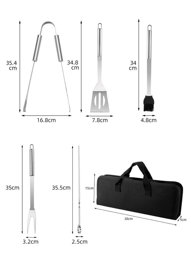 9-Pieces BBQ Grill Tools Set with Extra Thick Stainless Steel Fork, Spatula,basting brush& Tongs Complete Grilling Accessories in Portable Bag