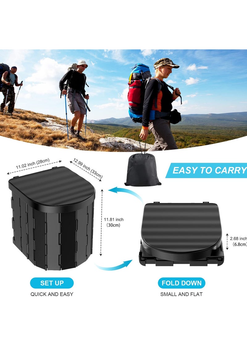 Portable Toilet for Camping, Portable Folding Camping Toilet with Lid, Portable Potty for Adults, Folding Waterproof Porta Potty for Camping, Car, Bucket, Travel, Outdoor, Hiking, Trips, Boat, Beach