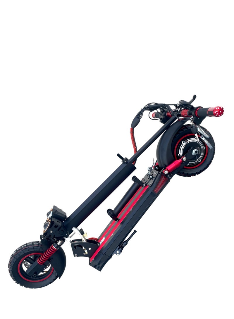 Electric Scooter 1000W Motor 48V10Ah Battery 35 to 45Km Range Max Speed 55KmpH 4 Suspension Led Lights & Digital Display E10