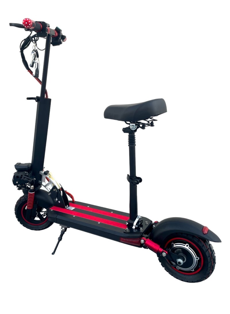 Electric Scooter 1000W Motor 48V10Ah Battery 35 to 45Km Range Max Speed 55KmpH 4 Suspension Led Lights & Digital Display E10