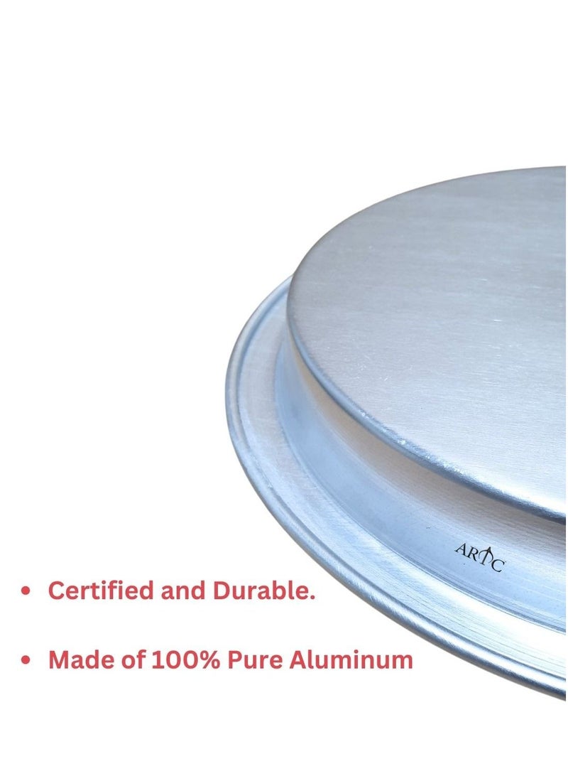 ARTC Premium Thick High Grade Round Kunefe, Sweet, Dessert Cooking and Serving Plate 20cm Silver