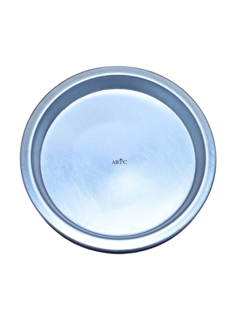 ARTC Premium Thick High Grade Round Kunefe, Sweet, Dessert Cooking and Serving Plate 30cm Silver