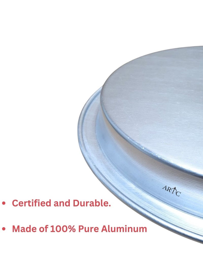 ARTC Premium Thick High Grade Round Kunefe, Sweet, Dessert Cooking and Serving Plate 30cm Silver