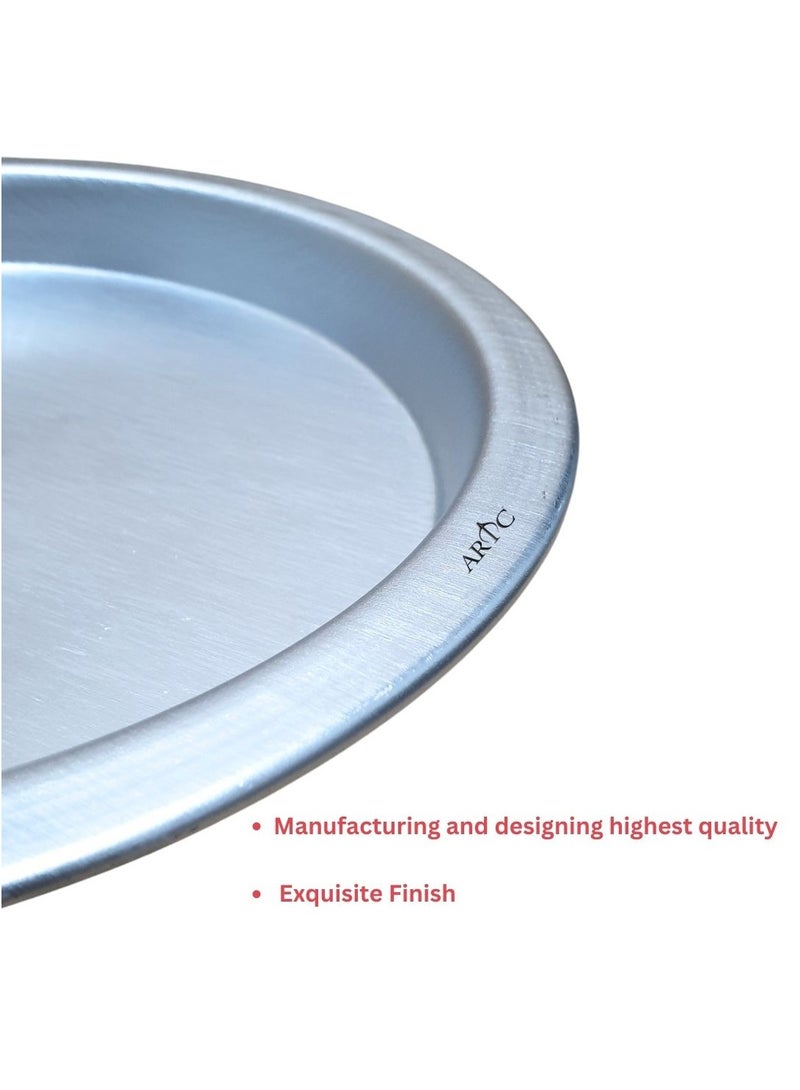 ARTC Premium Thick High Grade Round Kunefe, Sweet, Dessert Cooking and Serving Plate 30cm Silver