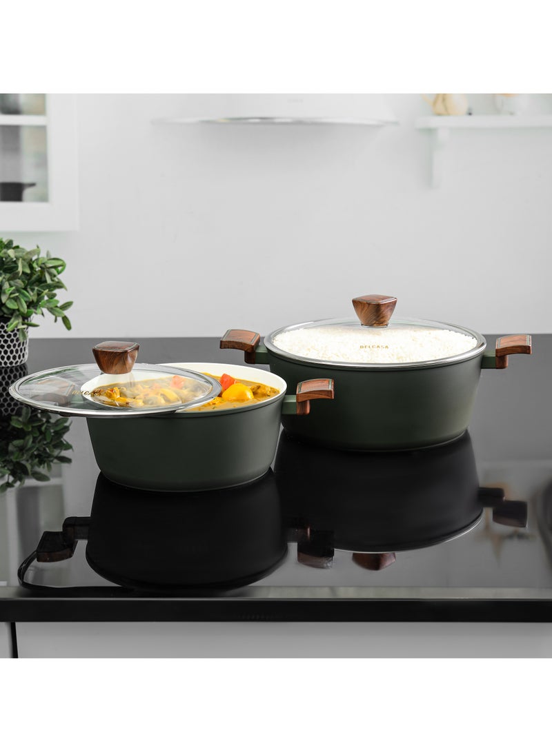 Delcasa Nonstick Cookware set ceramic coated 9pcs Cookware set Casserole sauce pan frypan Lid induction compactible, Dishwasher safe