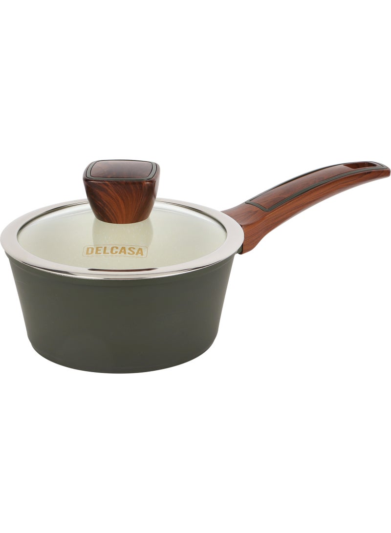 Delcasa Nonstick Cookware set ceramic coated 9pcs Cookware set Casserole sauce pan frypan Lid induction compactible, Dishwasher safe