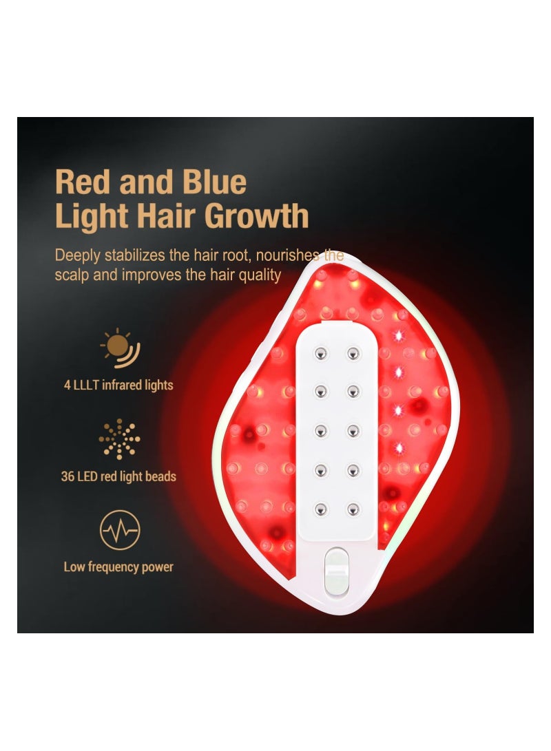Electric Hair Oil Applicator with Red Light, 4 in 1 Handheld Scalp Massager Comb, Removable USB Rechargeable Hair Oil Massager Brush, Growth Medicine Essential Oil Serum, Fillable Brush, Hair Care