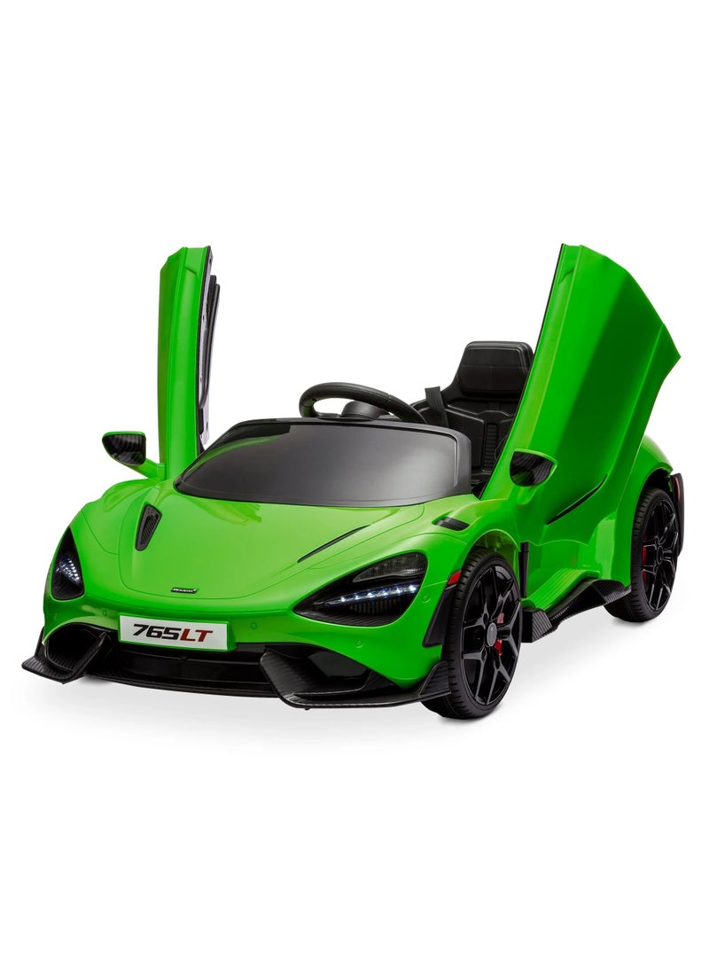 Mclaren 765LT Licensed Ride on Kids Car - Green 12V