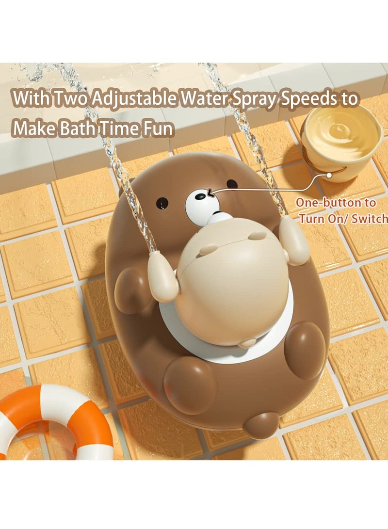 Baby Bath Toys Shower Head Sprayer for New Borns, 5 Modes Bear Sprinkler Bathtub Toys Gifts for Kids Boy Girl Ages 4-8, Essentials in Bathtub or Sink, Shampoo Bath Rinser