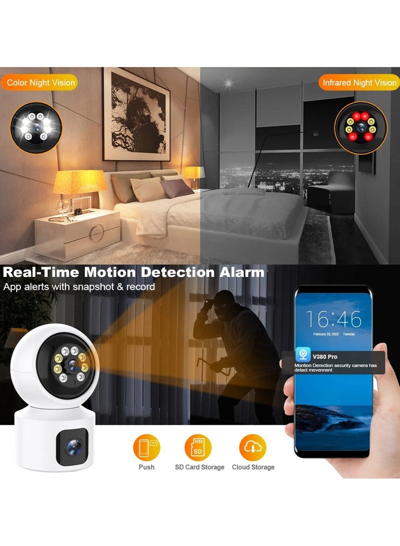 Ai-Powered Full HD 1080P Kids Monitor Camera 360 Degree Panoramic View, Full Protection Infrared Night Vision Ai Human Detection