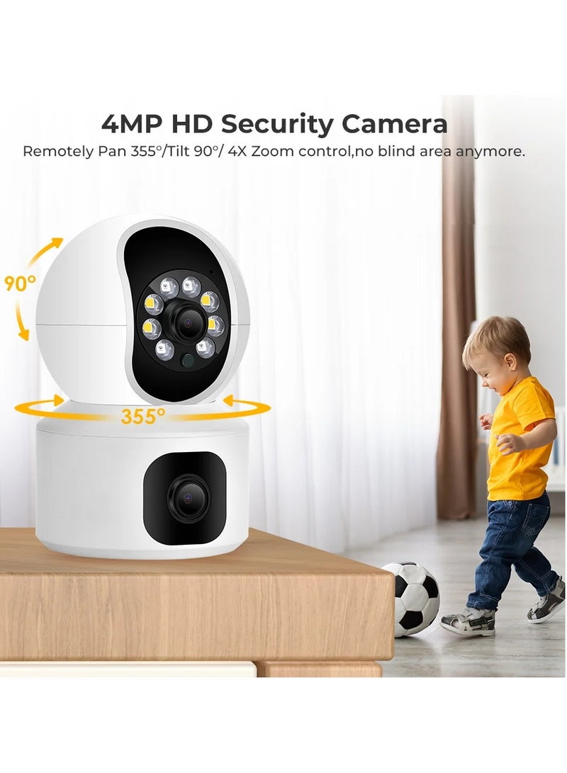 Ai-Powered Full HD 1080P Kids Monitor Camera 360 Degree Panoramic View, Full Protection Infrared Night Vision Ai Human Detection