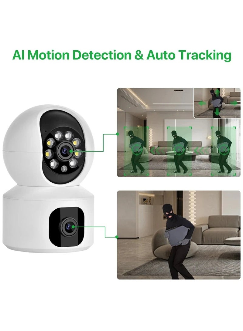 Ai-Powered Full HD 1080P Kids Monitor Camera 360 Degree Panoramic View, Full Protection Infrared Night Vision Ai Human Detection