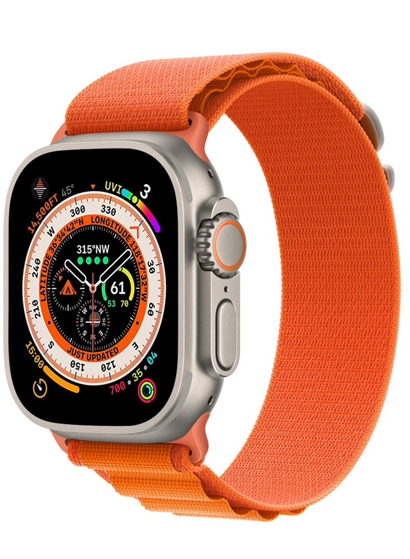 Compatible for Apple Watch Ultra 49mm Wide Band, Textile Stretch Nylon Titanium G‑Hook Wristband Sport Strap for iWatch 49mm 45mm 44mm 42mm Series 8/7/6/SE/5/4/3/2/1 Men Bands