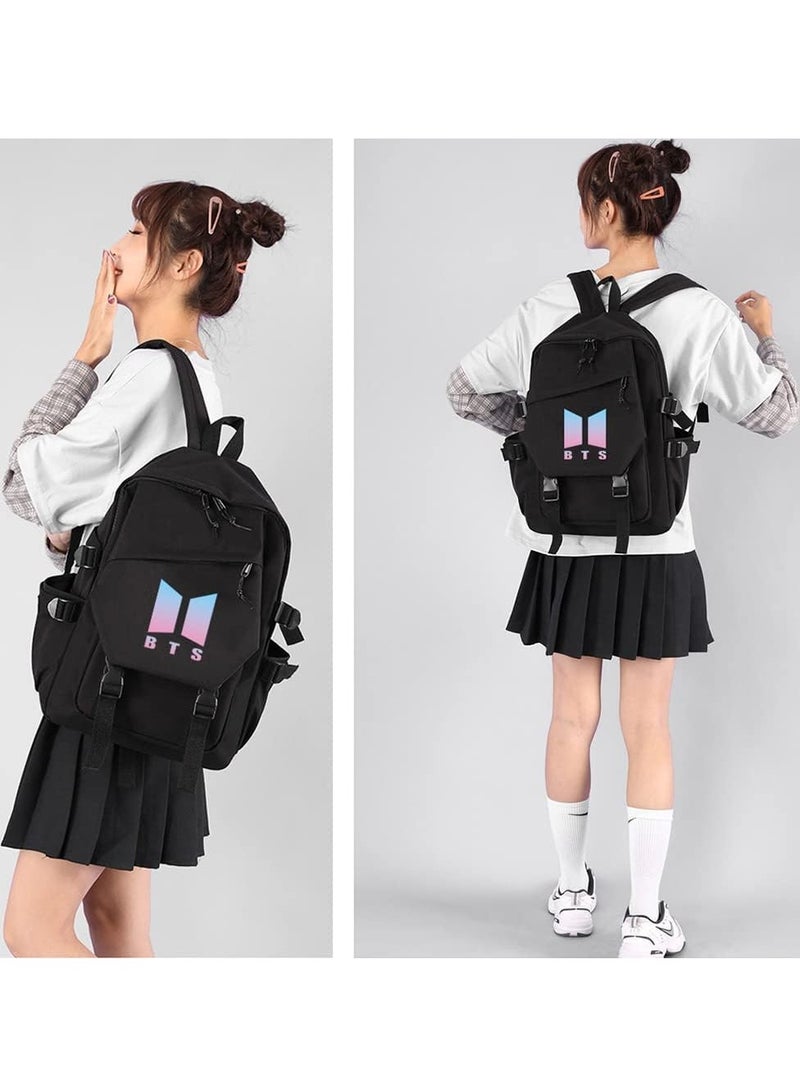 URbazaar Korea BTS series backpack school student canvas book bag casual shoulder bag travel rucksack