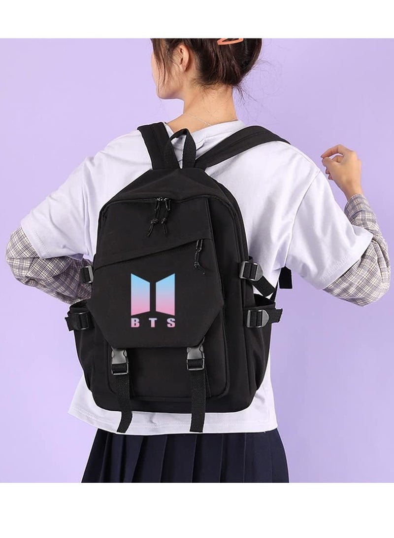 URbazaar Korea BTS series backpack school student canvas book bag casual shoulder bag travel rucksack