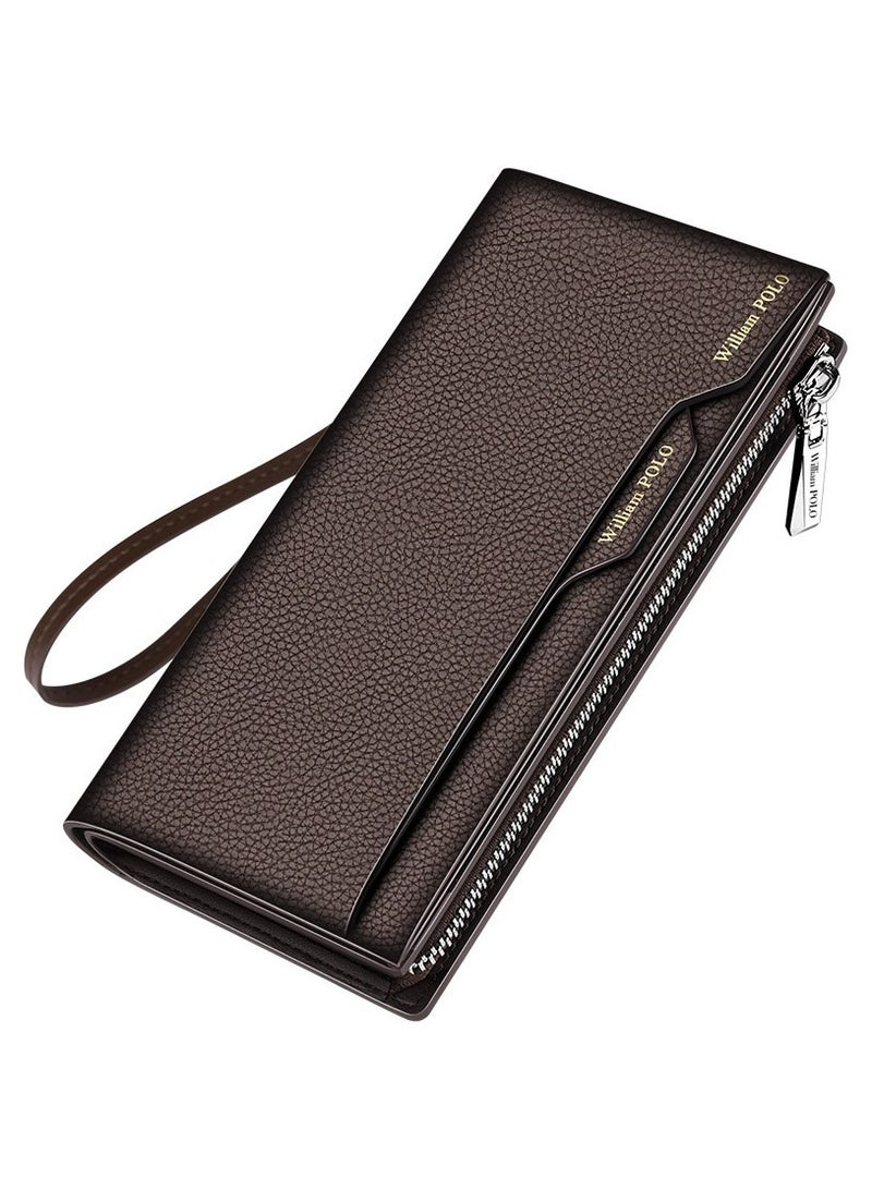 King Paul men's wallet Long leather wallet High-end business large capacity wallet men's clutch bag