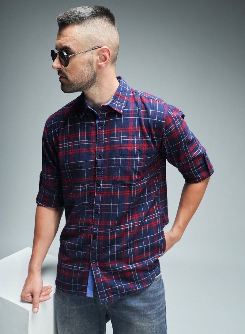 Standard Tartan Checked Pure Cotton Casual Shirt