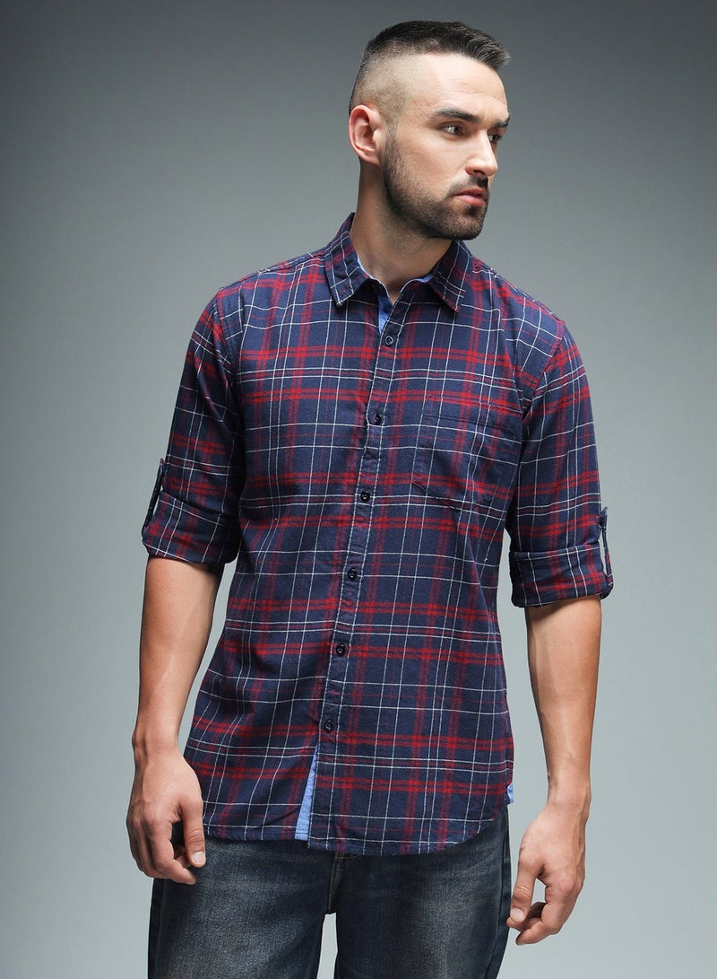 Standard Tartan Checked Pure Cotton Casual Shirt