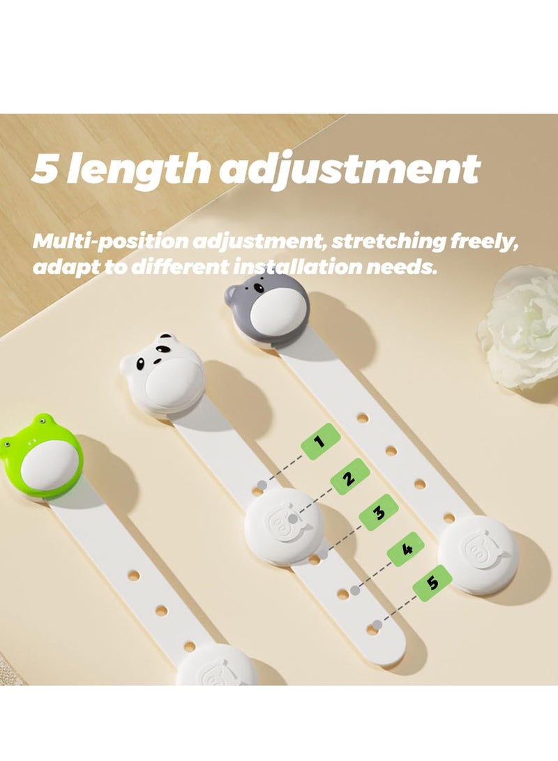 3 PCS Baby Proofing Cabinet Lock, Cartoon Shape Child Proof Safety Locks, Strong Adhesive ABS Material No Drilling, Adjustable Strap Latches to Cabinets, Drawers, Cupboard, Fridge,Door