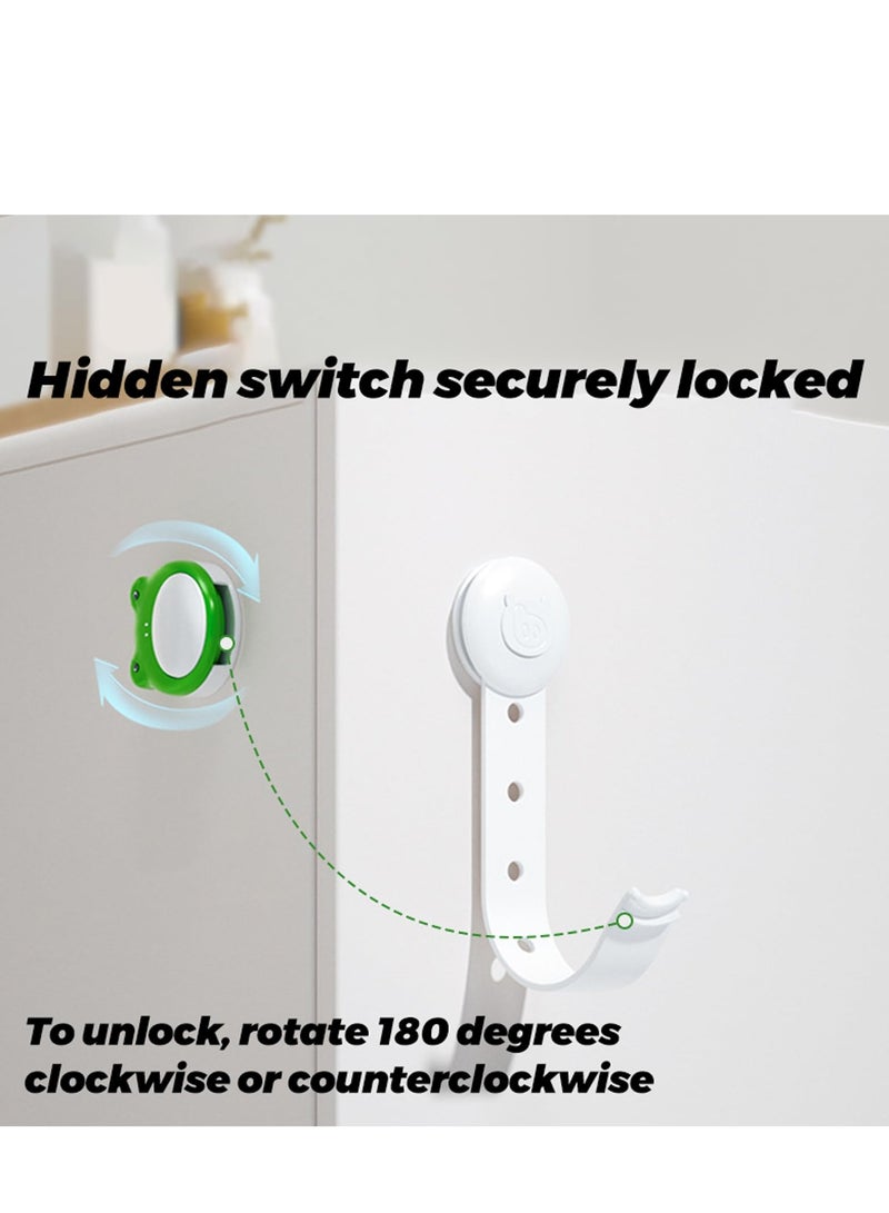 3 PCS Baby Proofing Cabinet Lock, Cartoon Shape Child Proof Safety Locks, Strong Adhesive ABS Material No Drilling, Adjustable Strap Latches to Cabinets, Drawers, Cupboard, Fridge,Door